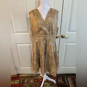 Tommy Hilfiger tan & white cotton dress, size 16